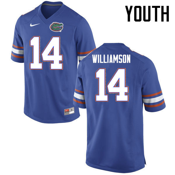 Youth Florida Gators #14 Chris Williamson College Football Jerseys Sale-Blue - Click Image to Close